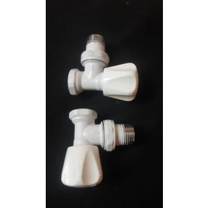 1/2" Köşe Radyatör Vanası Beyaz 2 Adet