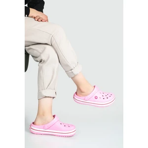 Cross Modeli Pembe Beyaz Fuşya Unisex Terlik 0079