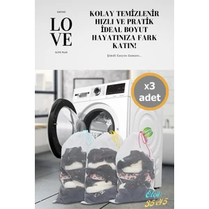 Çamaşır Yıkama Filesi 3 Adet 35X45CM Çorap Çamaşır Perde Yıkama Filesi