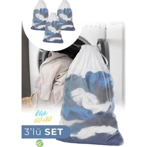 Çamaşır Yıkama Filesi 3 Adet 60X80CM Çorap Çamaşır Perde Yıkama Filesi