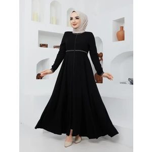 KMK Kombin Yazlık Mevlana Model Kol ve Beli Desenli Kloş Ferace Pardesü