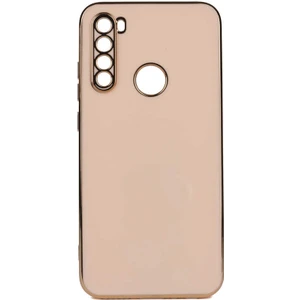 Xiaomi Redmi Note 8 Uyumlu Kılıf Parlak Kenarlı Altın Işlemeli Kamera Korumalı Kapak