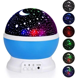 Projektörlü Yansıtmalı Çocuk Bebek Odası Gece Lambası Masa Lambası