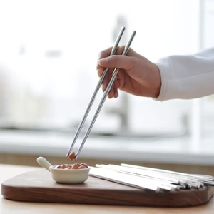 Anadolu Saray Pratik 1 Çift Metal Paslanmaz Çelik Kore Çin Chopsticks Yemek Çubuğu | Metal Çelik Chopstick