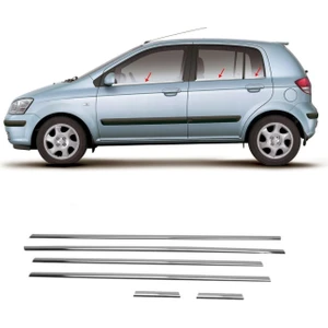 Hyundai Getz Krom Cam Çıtası (6parça) 2002 ve Üzeri P.çelik
