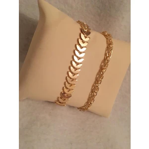 Bers Aksesuar Kadın Lak Kaplama Ikili Bileklik Seti Gold