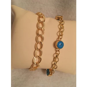 Bers Aksesuar Kadın Lak Kaplama Ikili Bileklik Seti Gold