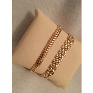 Bers Aksesuar Kadın Lak Kaplama Ikili Bileklik Seti Gold