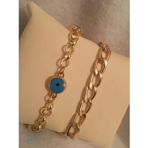 Bers Aksesuar Kadın Lak Kaplama Ikili Bileklik Seti Gold