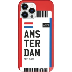 Iphone 13 Pro Uyumlu Renkli Silikon Amsterdam Bileti Telefon Kılıfı
