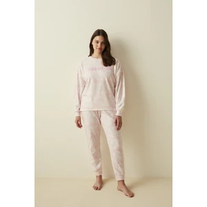 Pembe Dream On Baskılı Termal Pijama Takımı