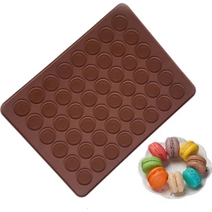 Three Beans 48 Delik Büyük Yuvarlak Silikon Macaron Ped Pişirme Çikolata Kalıbı (Yurt Dışından)