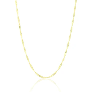 Ventino Silver 925 Ayar Gümüş Gold Kaplama Singapur Model  Zincir Kolye VEK-3174G55