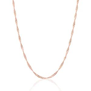 Ventino Silver 925 Ayar Gümüş Rose Kaplama Singapur Model  Zincir Kolye VEK-3174R55