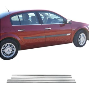 R. Megane 2 Sedan Krom Cam Çıtası (4parça) 2004-2010 Arası P.çelik