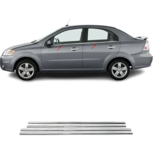 Chevrolet Aveo Sedan Krom Cam Çıtası (4parça) 2006-2011 Arası P.çelik