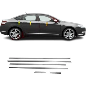 Citroen C5 Krom Cam Çıtası (6parça) 2008 ve Üzeri P.çelik