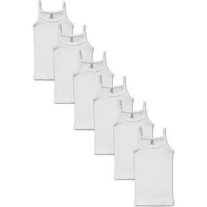 İki Yıldız Kız Çocuk Beyaz Ip Askılı Atlet Ribana 6'lı Paket 561