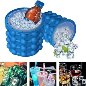 Three Beans Taşınabilir 2 In 1 Büyük Silikon Buz Kova Kalıp Kapaklı Alan Tasarruflu Küp Maker Araçları Mutfak Parti Barware (Yurt Dışından)