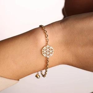 Sembol Gold Yaşam Çiçeği Altın Bileklik 14 Ayar