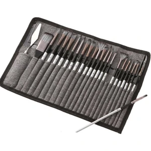 24 Adet Profesyonel Boya Fırça Seti Gri