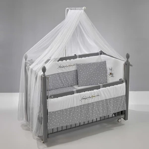 Meltem Smart Kral Sallanır Ahşap Anne Yanı Beşik - 60x120 cm (gri-moon)