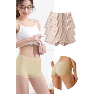 3 Adet Kadın Dikişsiz Görünmez Iz Yapmaz Mini Şort Boxer Ten