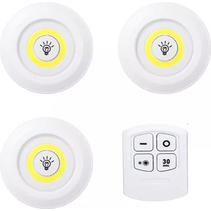 Tablopro 3lü Dekoratif Kablosuz Uzaktan Kumandalı Pilli WN-1186 Spot LED Lamba