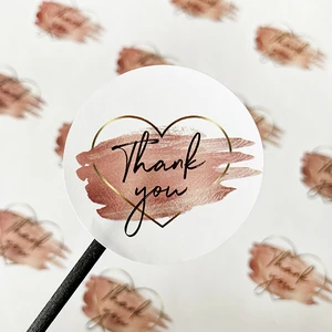 Gg Genç Girişimci Sticker Kuşe (4X4CM) 70 Adet - Thank You- Kalp