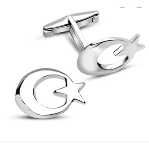 Gökdeniz 925 Ay Yıldız 925 Ayar Gümüş Hediyelik Kol Düğmesi