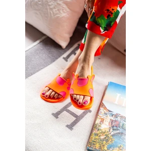 Arma House Çocuk Turuncu & Fuşya Parçalı Terlik