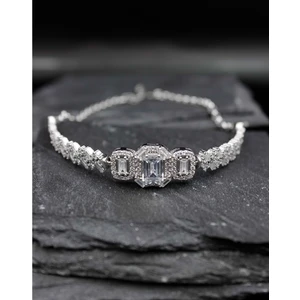 Else Silver 925 Ayar Gümüş Baget Taşlı Bileklik