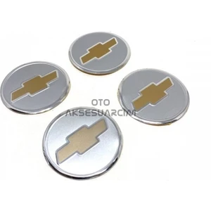 Chowrolet Gri Alüminyum Yapıştırma Jant Göbeği 4 Lü 60MM