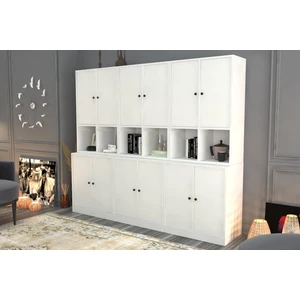 Rafli Dolapli Vitrin Beyaz 196 cm VTR-1050-Ç