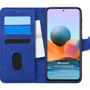 Xiaomi Redmi Note 10 Pro Max Kılıf Fabric Book Wallet Lacivert