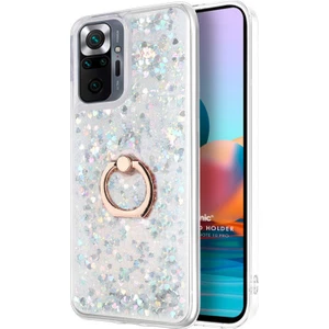 Xiaomi Redmi Note 10 Pro Max Kılıf Glitter Liquid Holder Gümüş