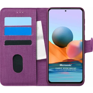 Xiaomi Redmi Note 10 Pro Max Kılıf Fabric Book Wallet Mor