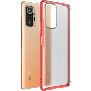 Xiaomi Redmi Note 10 Pro Max Kılıf Frosted Frame Kırmızı