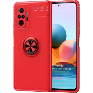 Xiaomi Redmi Note 10 Pro Max Kılıf Kickstand Ring Holder Kırmızı