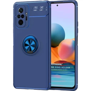 Xiaomi Redmi Note 10 Pro Max Kılıf Kickstand Ring Holder Lacivert
