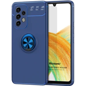 Samsung Galaxy A33 5g Kılıf Kickstand Ring Holder Lacivert