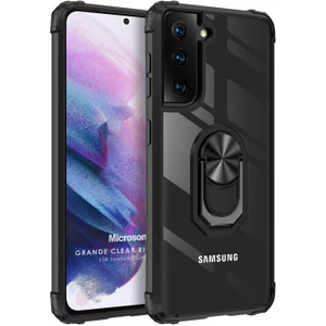 Samsung Galaxy S22 Plus Kılıf Grande Clear Ring Holder Siyah