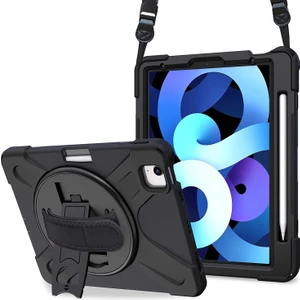 Apple iPad Air 5.nesil 2022 Kılıf (A2588-A2589-A2591) Heavy Defender Siyah