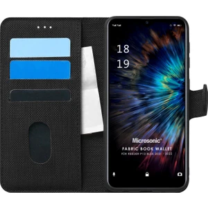 Reeder P13 Blue 2021 Kılıf Fabric Book Wallet Siyah