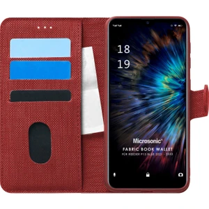 Reeder P13 Blue 2021 Kılıf Fabric Book Wallet Kırmızı