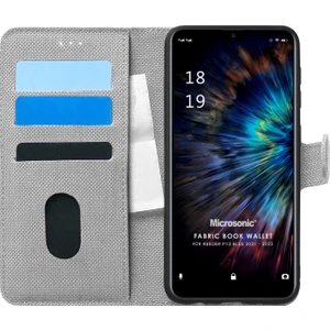 Reeder P13 Blue 2022 Kılıf Fabric Book Wallet Gri
