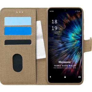 Reeder P13 Blue 2021 Kılıf Fabric Book Wallet Gold