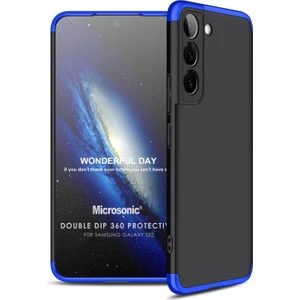 Samsung Galaxy S22 Kılıf Double Dip 360 Protective Siyah Mavi