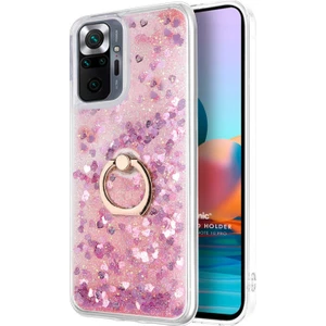 Xiaomi Redmi Note 10 Pro Max Kılıf Glitter Liquid Holder Pembe