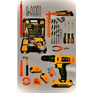 Japon Technology 56V8AH O-W-Z Series  Metal Şanzuman Şarjlı Çift Akülü Matkap 99 Prç Uç Setli